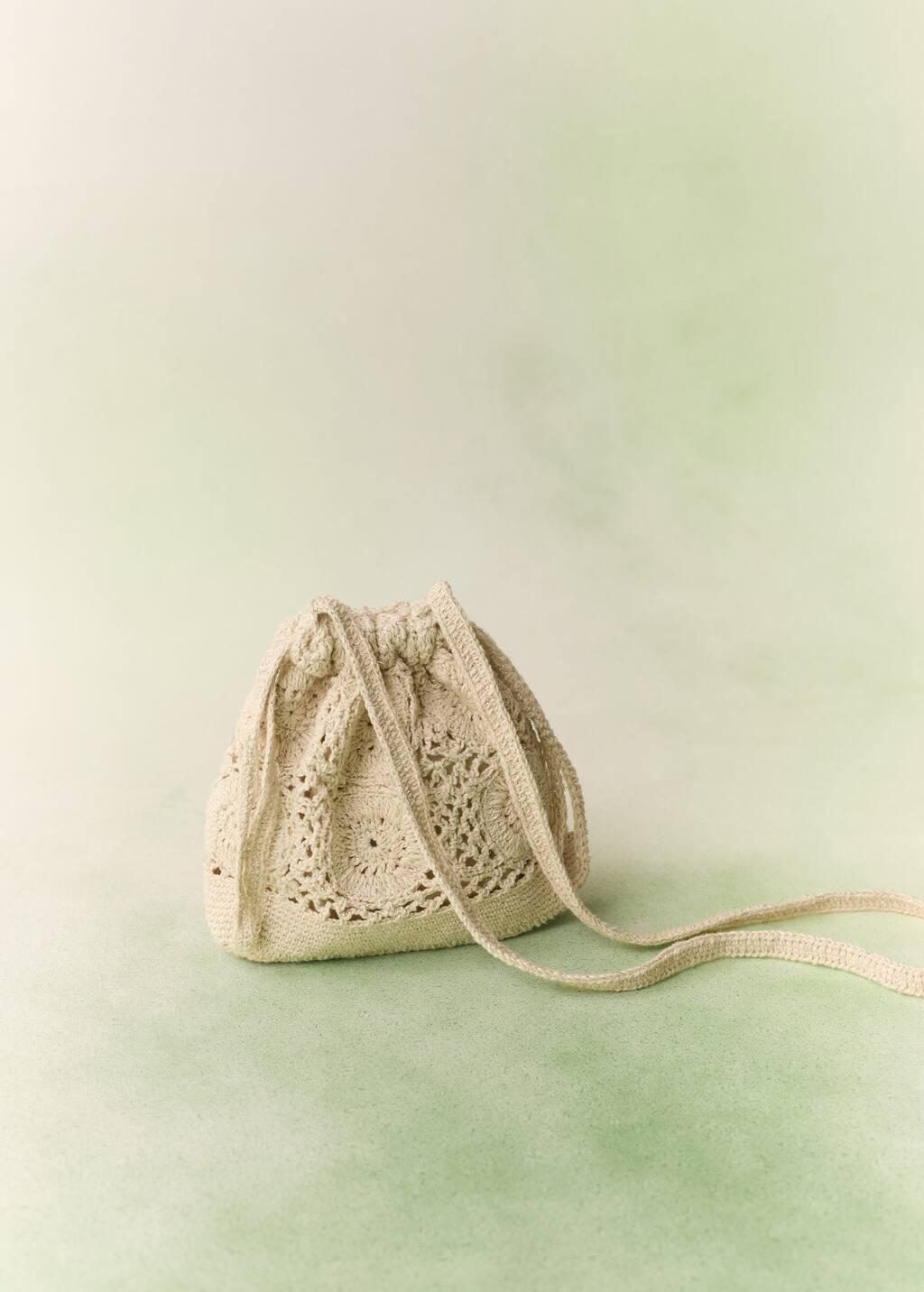 Brown Lt Pastel Bucket Crochet Bag, Kids Girl, Light Pastel Brown, large image number 5