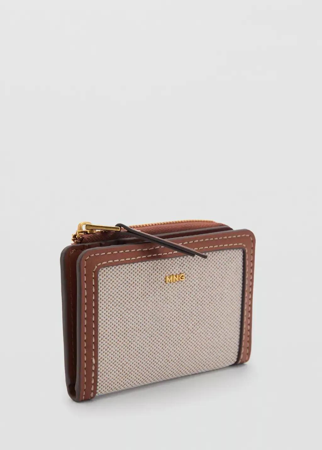 Brown Contrast Canvas Flap Wallet, 0201_CU, large image number 0