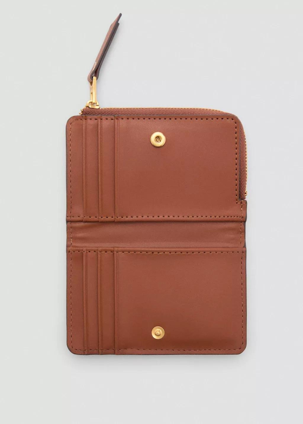 Brown Contrast Canvas Flap Wallet, 0201_CU, large image number 1