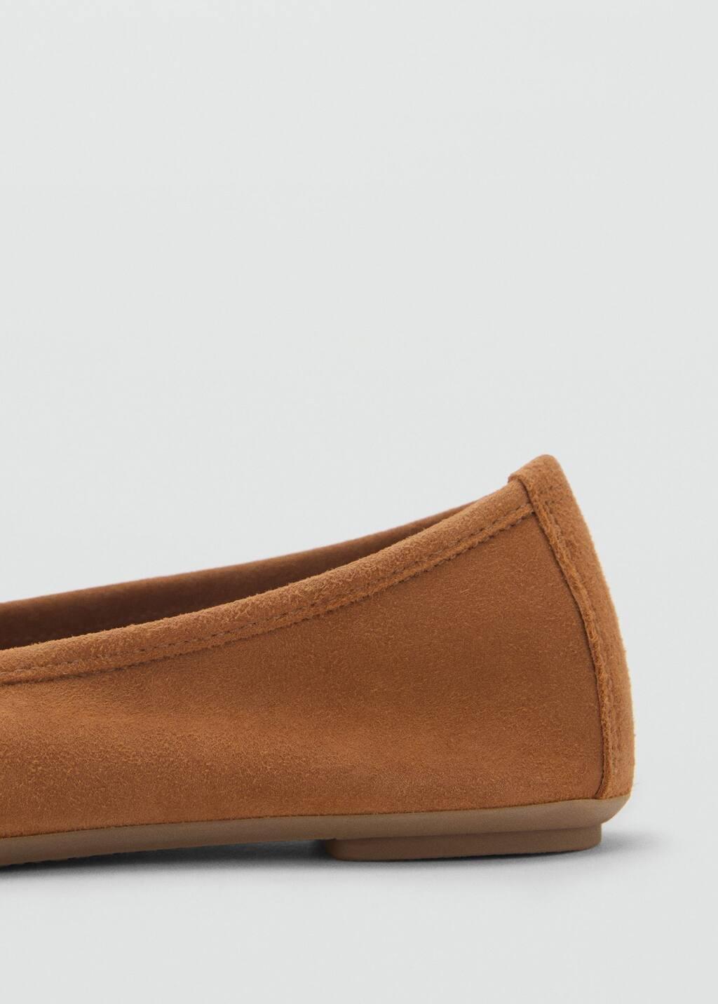 Brown Bow Suede Ballerina, , large image number 1