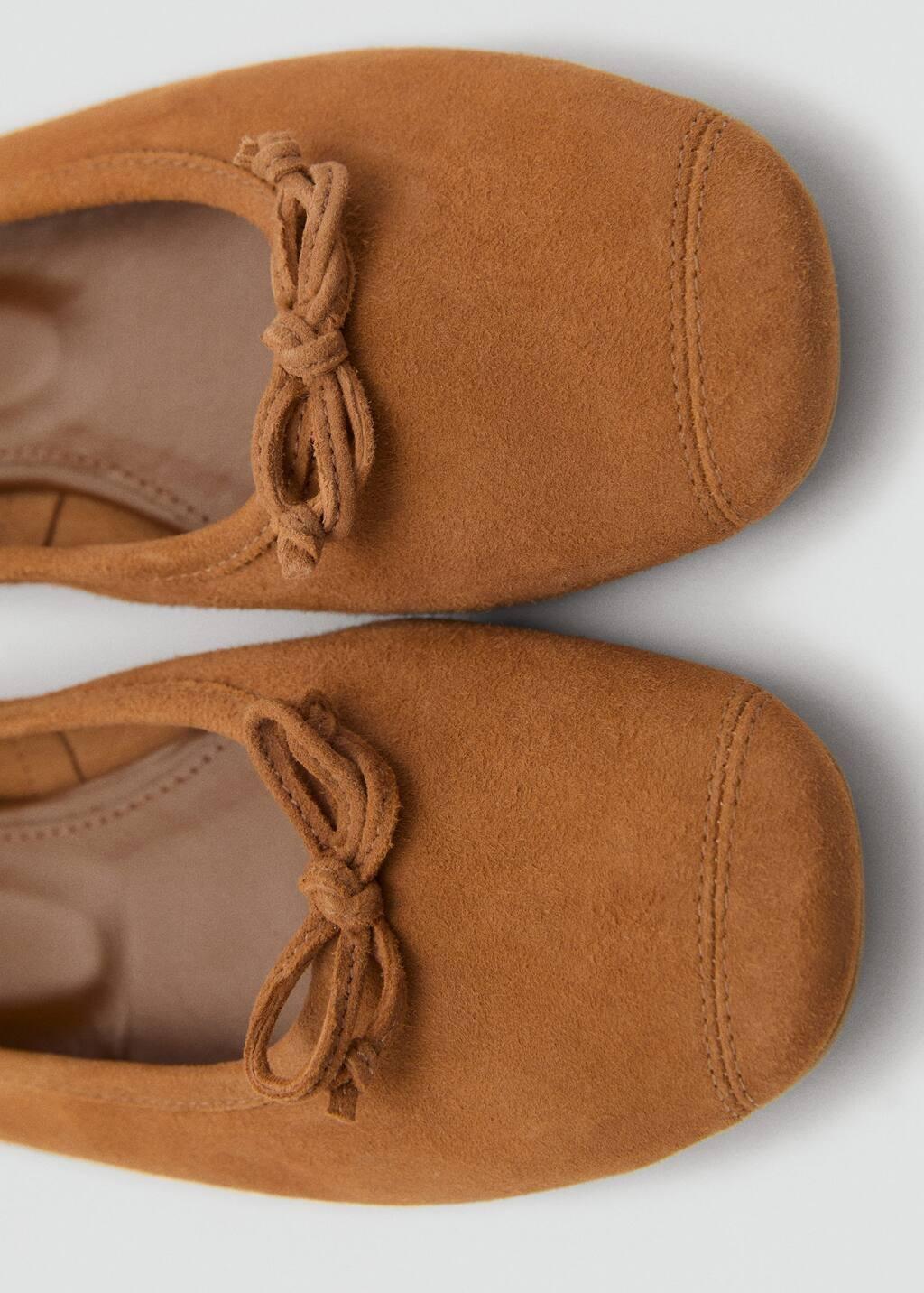 Brown Bow Suede Ballerina, , large image number 2