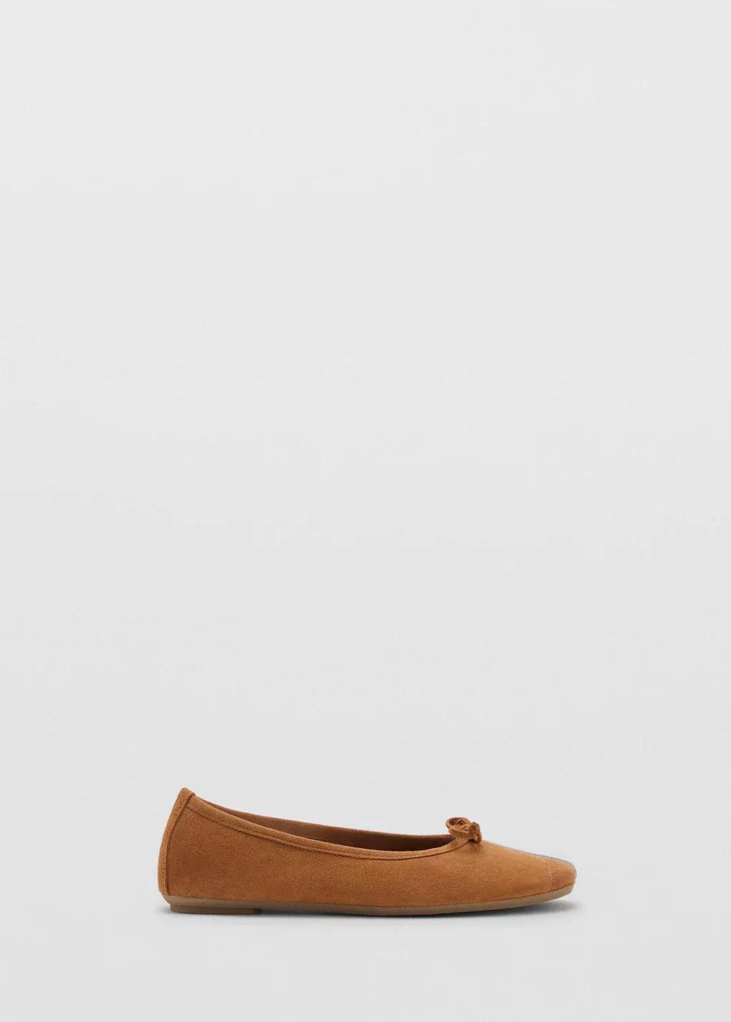Brown Bow Suede Ballerina, , large image number 3