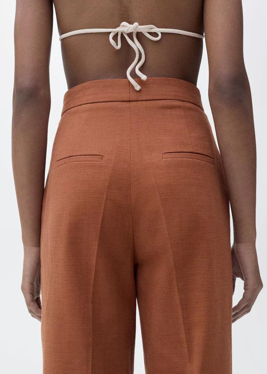 Brown Plain Formal Trousers, , large image number 8