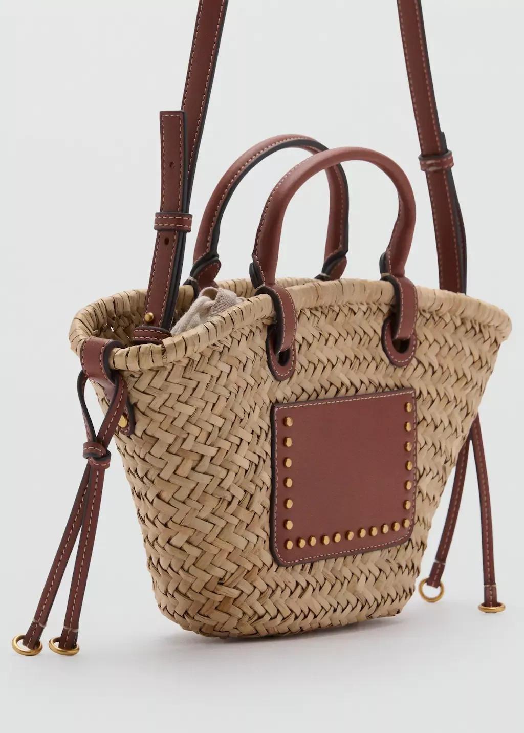 Brown Small Double Handle Natural Fiber Basket, 0201_CU, large image number 0