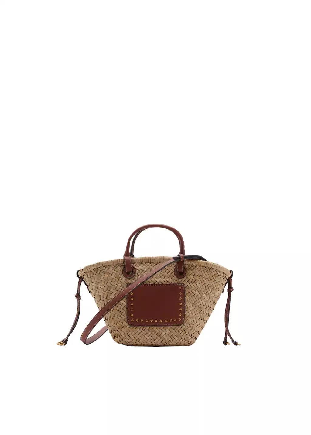 Brown Small Double Handle Natural Fiber Basket, 0201_CU, large image number 3