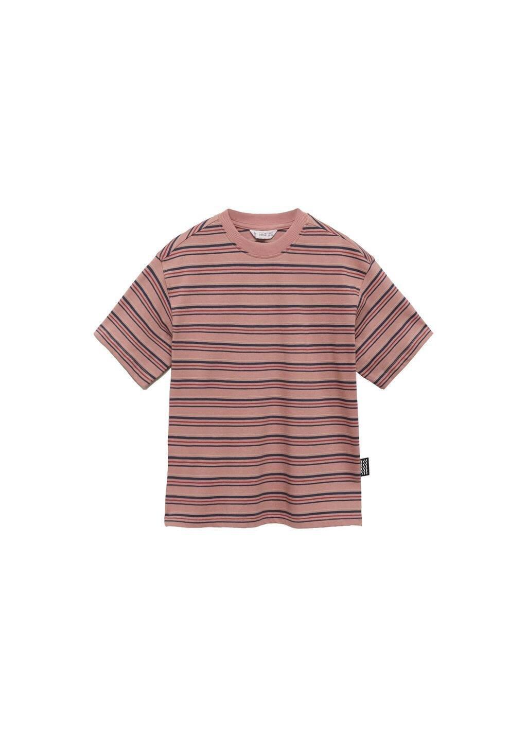 Red Striped Cotton T-Shirt, Kids Boy, , large image number 0
