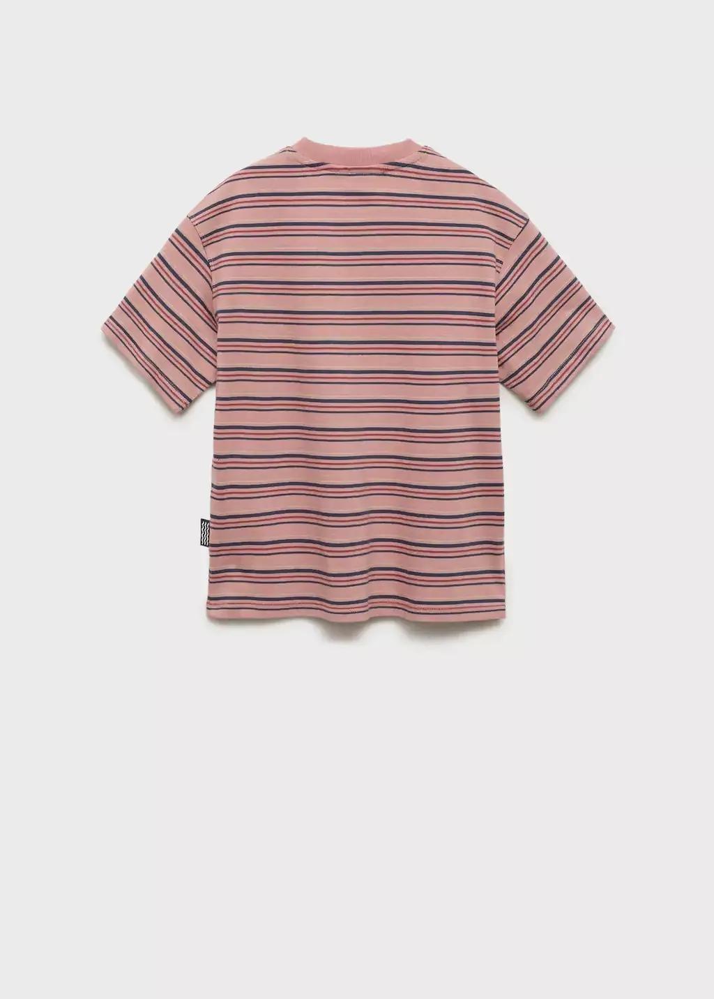 Red Striped Cotton T-Shirt, Kids Boy, , large image number 1
