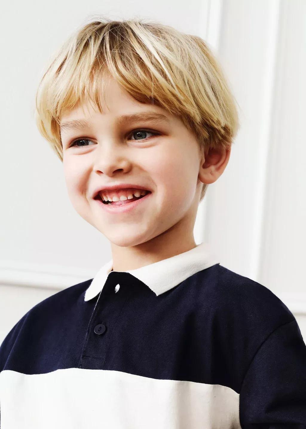 Navy Striped Cotton Polo Shirt, Baby Boy, , large image number 3