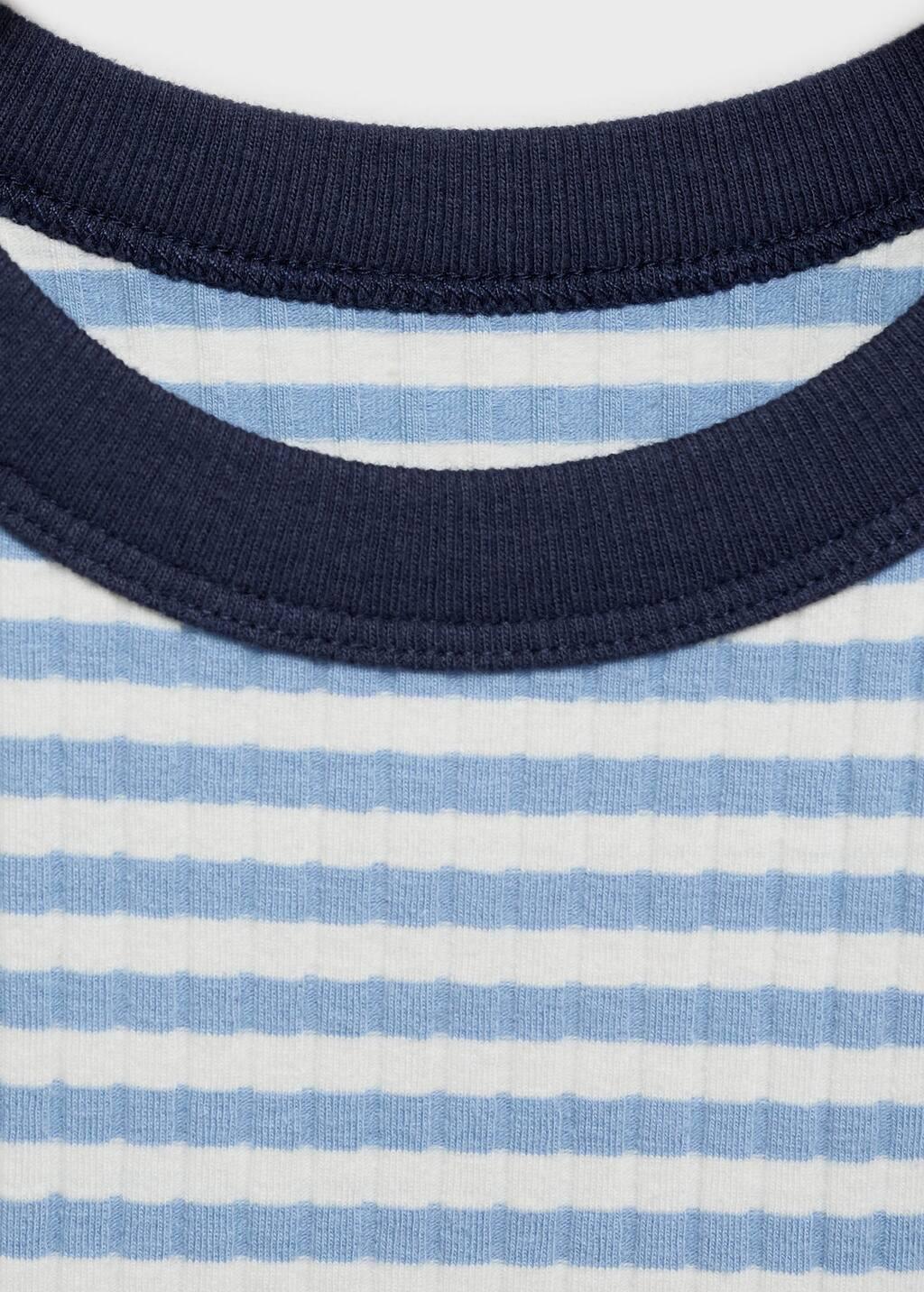 MEDIUM BLUE Striped cotton-blend top, Kids Girl, , large image number 2