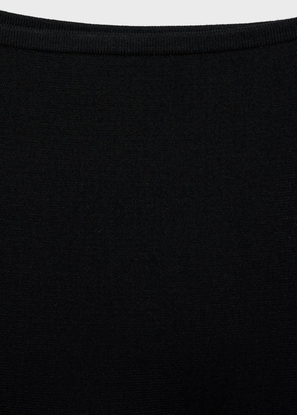 BLACK Plain Knit Cropped Top, , large image number 2