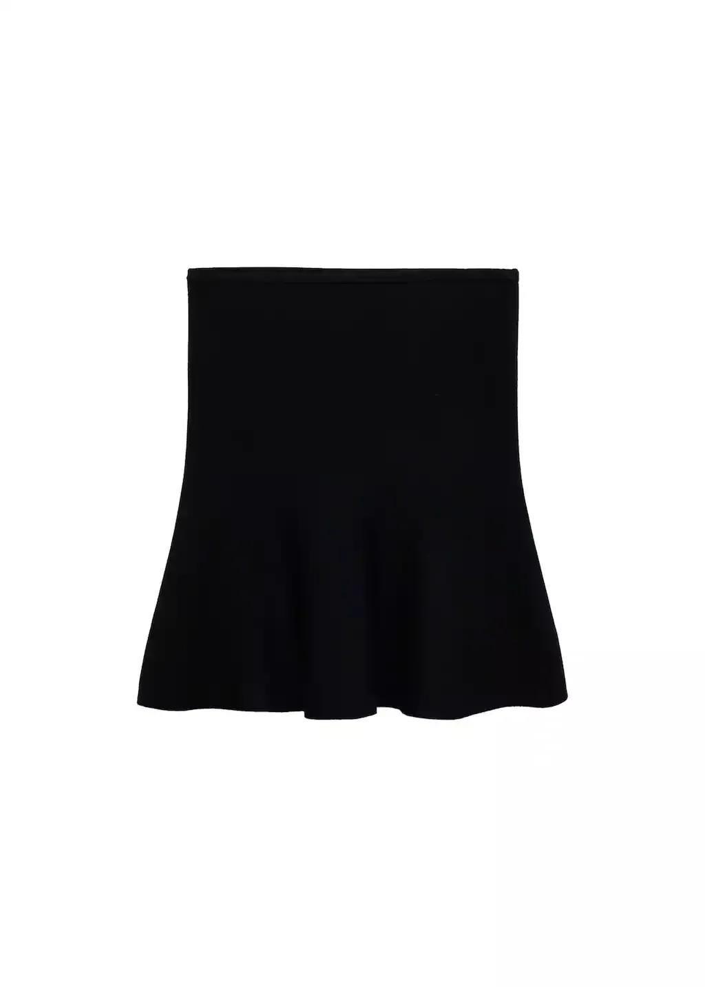 BLACK Plain Knit Cropped Top, , large image number 3