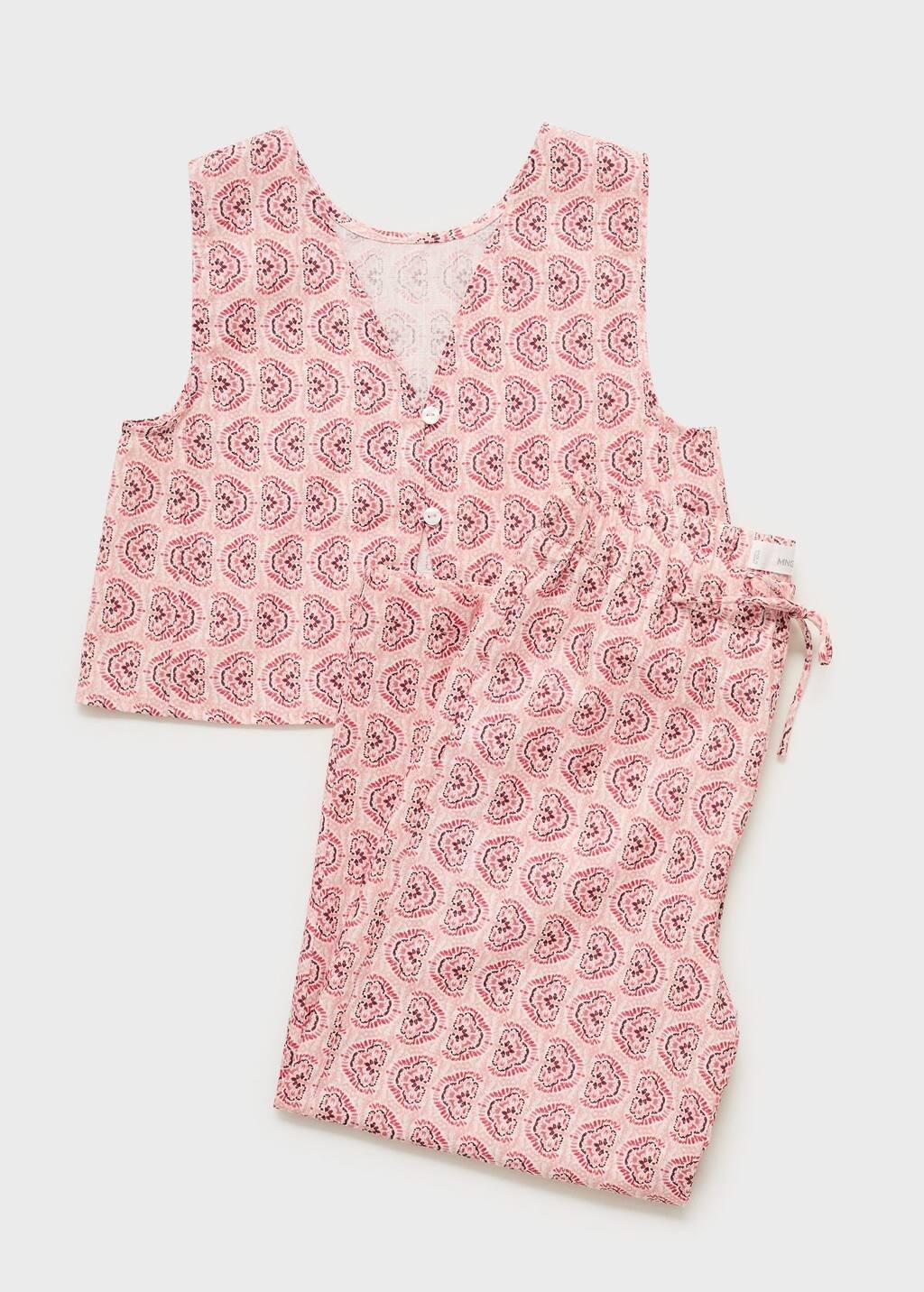 Pink Printed Cotton Trousers, Kids Girl, , large image number 1