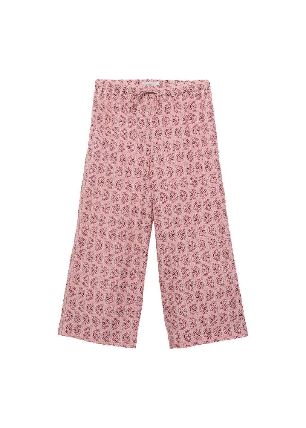 Pink Printed Cotton Trousers, Kids Girl, , large image number 4