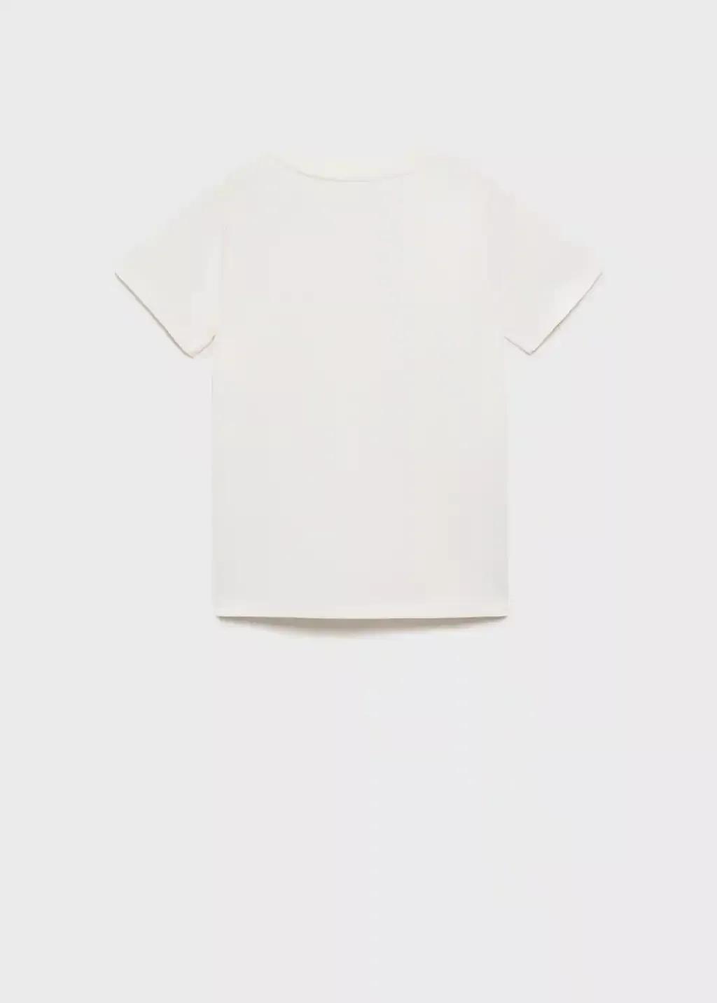 White Buttoned Cotton T-Shirt, Kids Boy, , large image number 4