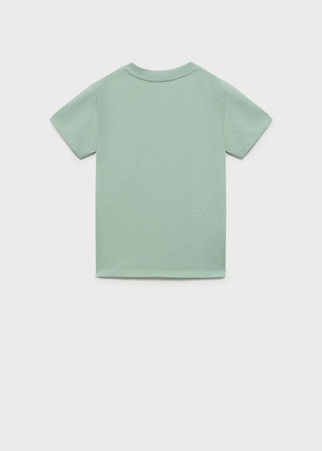 Green Buttoned Cotton T-Shirt, Kids Boy, , large image number 4