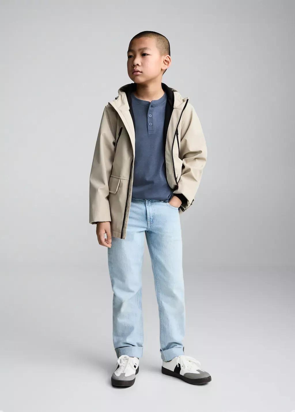MEDIUM BLUE Buttoned cotton T-shirt, Kids Boy, , large image number 2