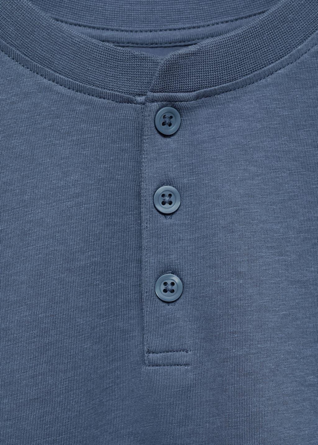 MEDIUM BLUE Buttoned cotton T-shirt, Kids Boy, , large image number 4