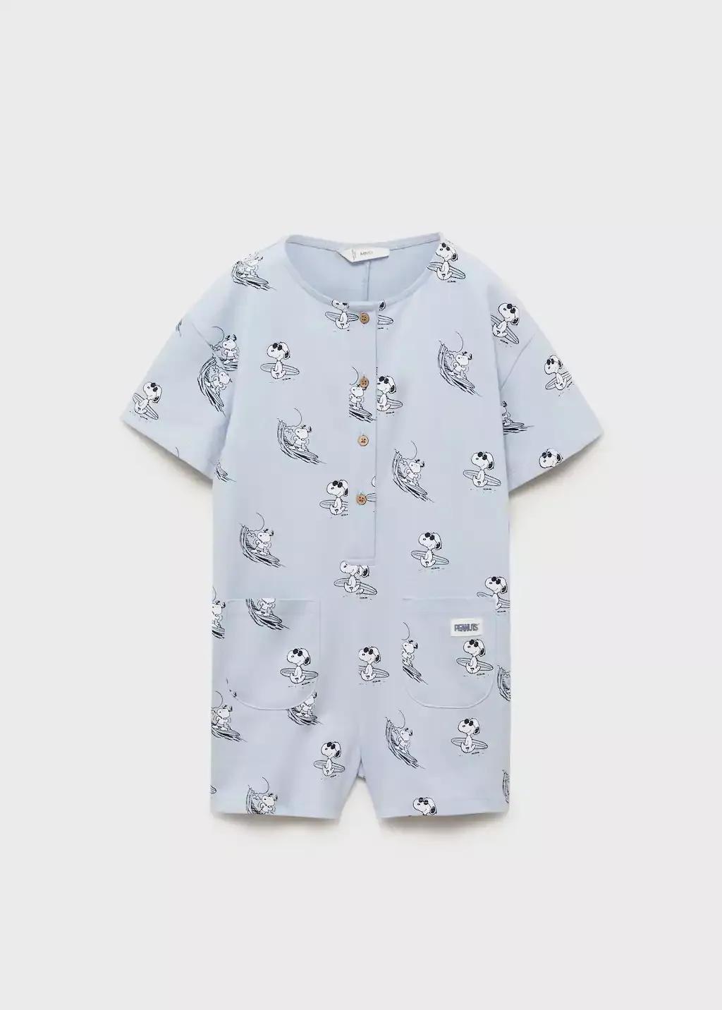 MEDIUM BLUE Snoopy short pyjamas, Baby Boy, , large image number 0