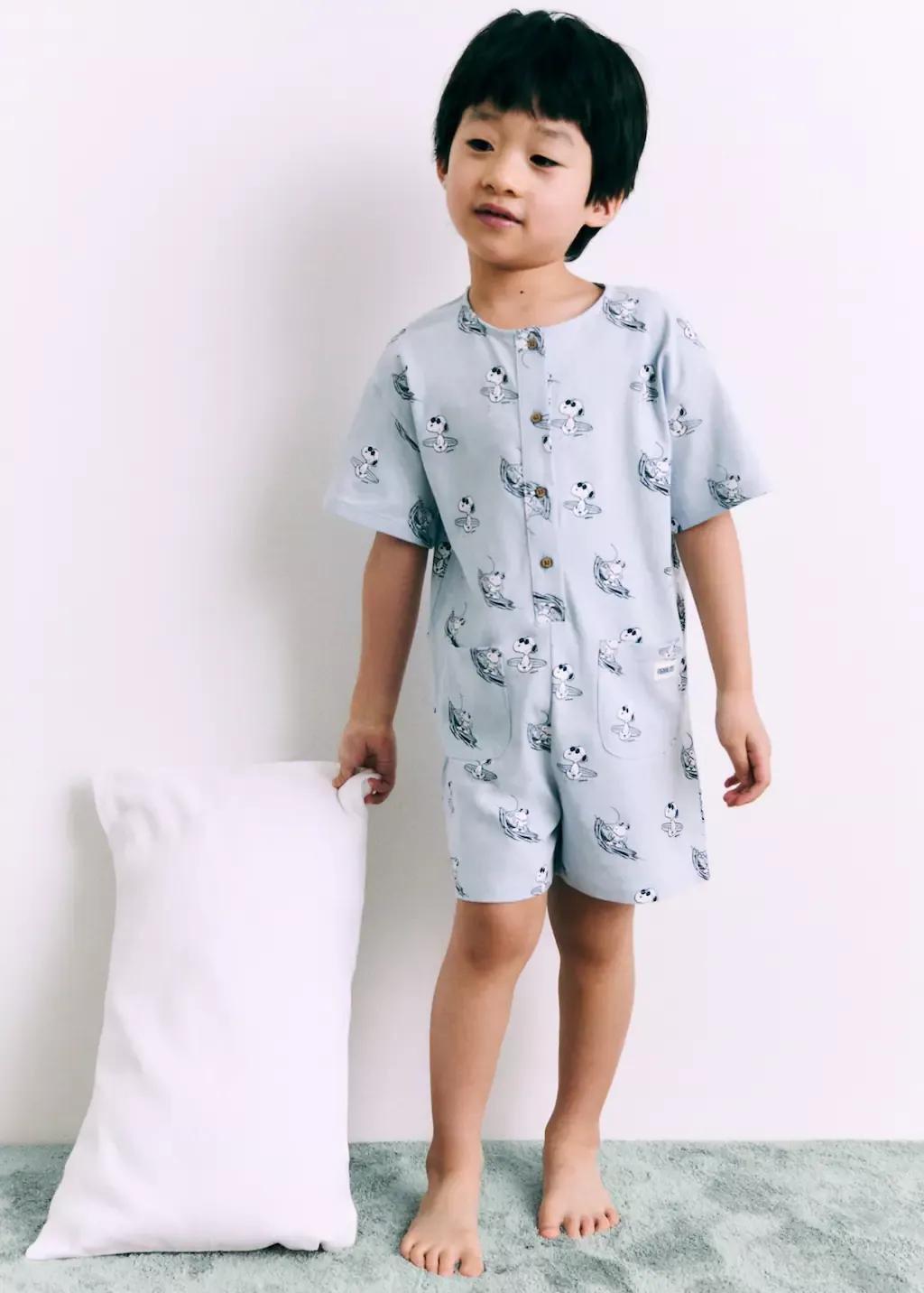 MEDIUM BLUE Snoopy short pyjamas, Baby Boy, , large image number 3