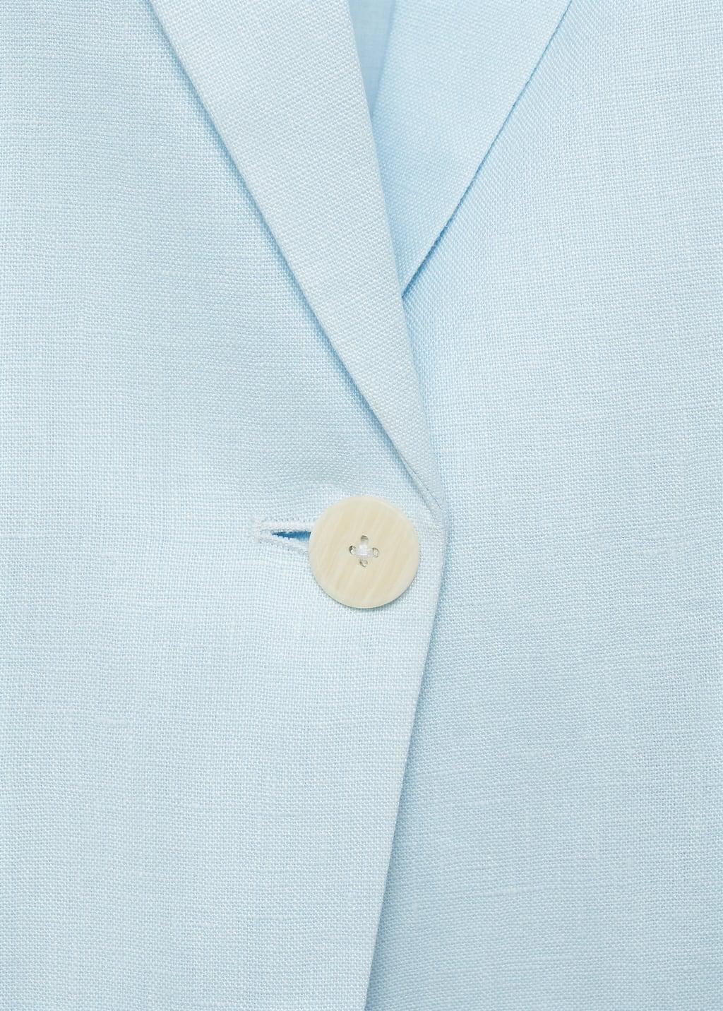 Blue Lt Pastel Linen Suit Jacket, , large image number 4
