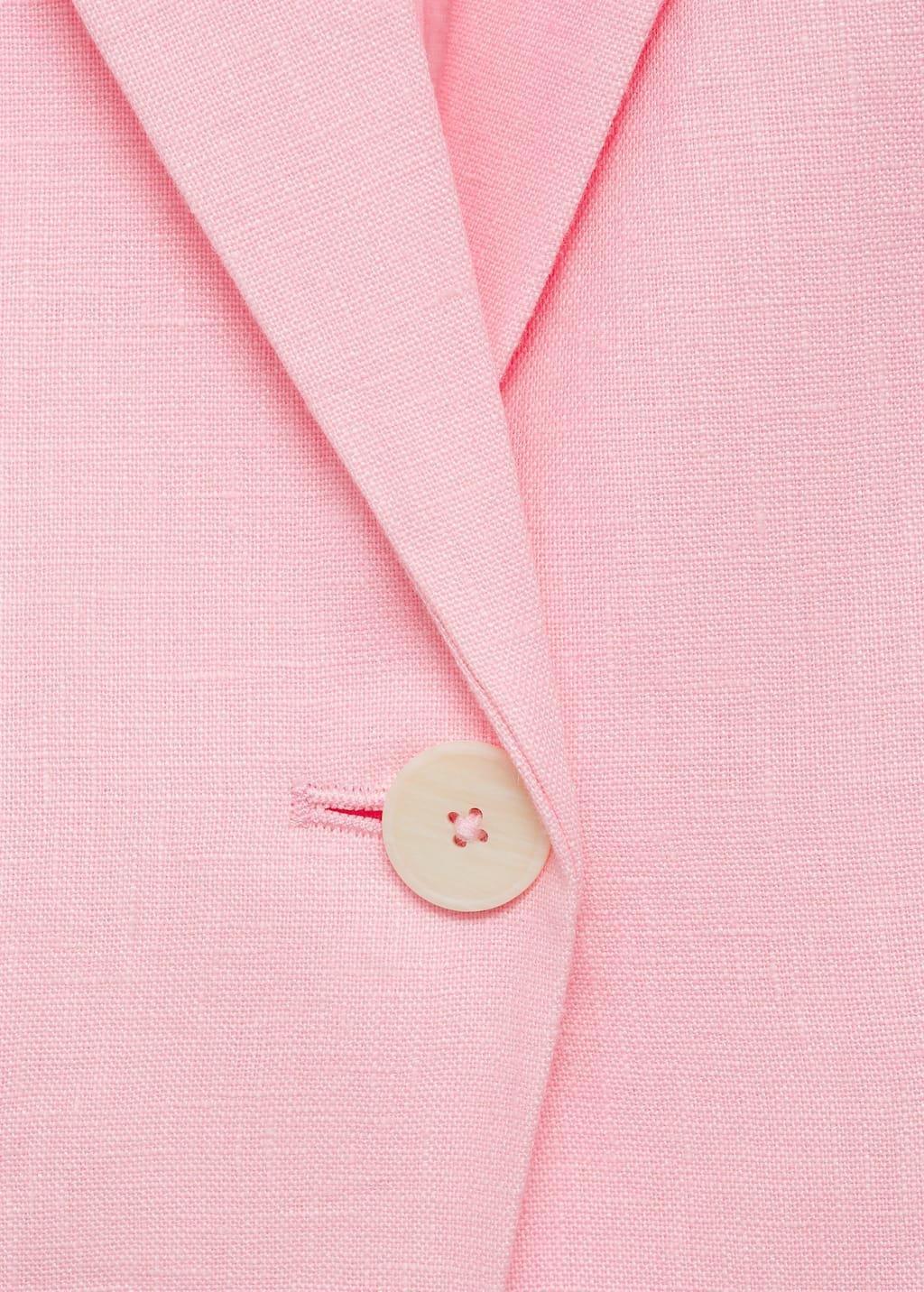Pink Lt Pastel Linen Suit Jacket, , large image number 7