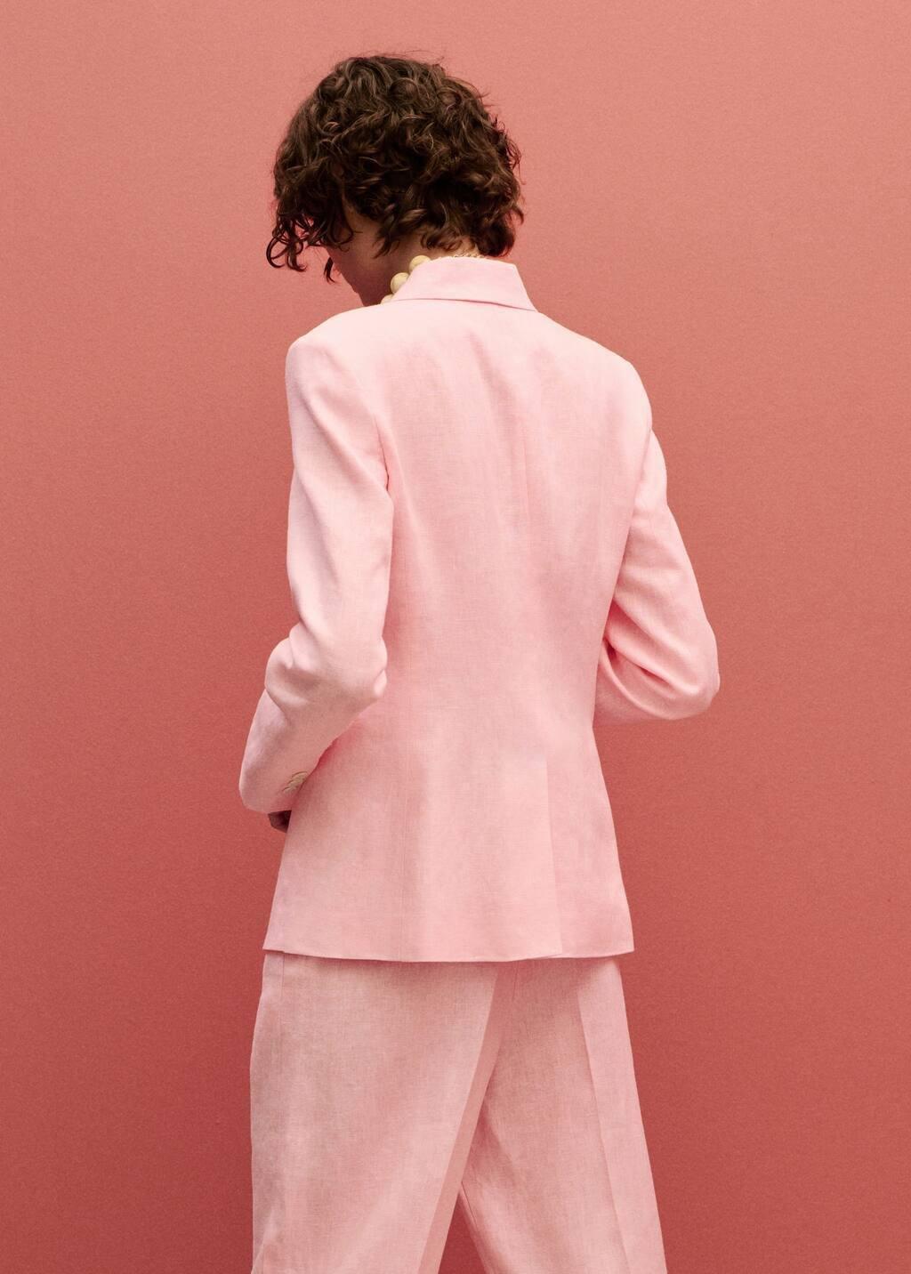 Pink Lt Pastel Linen Suit Jacket, , large image number 9