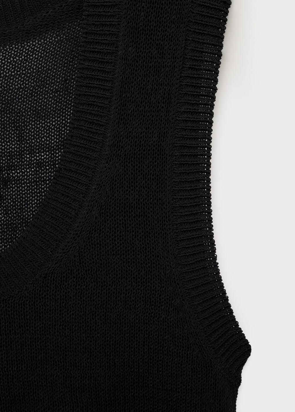 BLACK Low-neck knitted top, , large image number 4