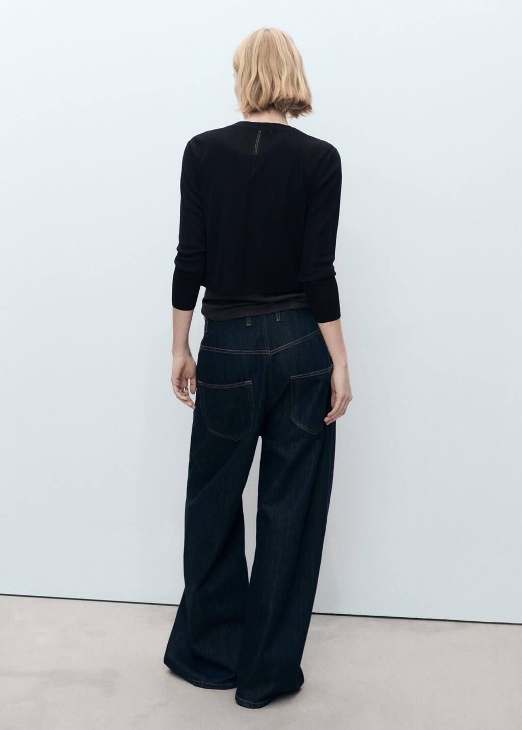 BLACK Knitted cropped cardigan, , large image number 5