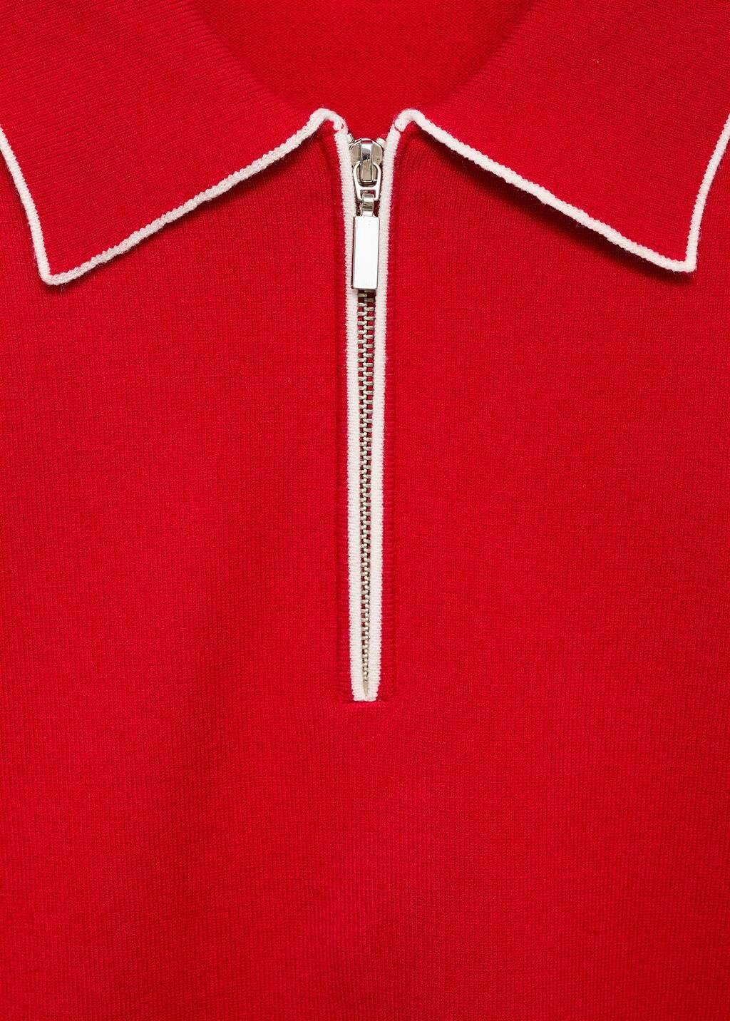 RED Polo-neck sweater with contrasting trims, , large image number 2