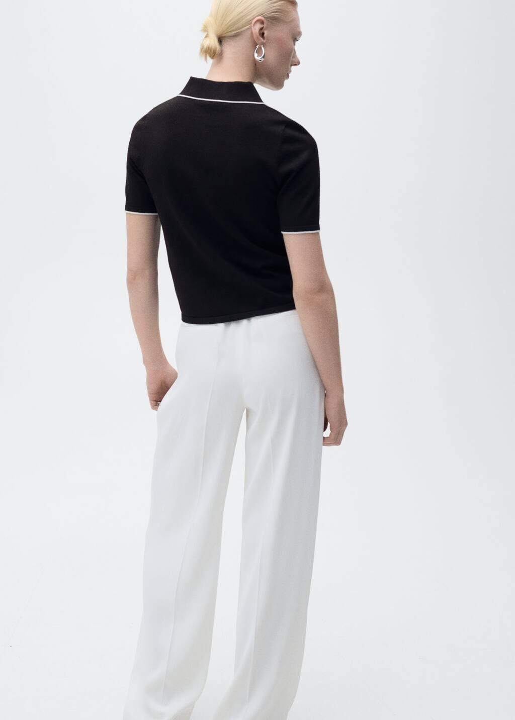 BLACK Polo-neck sweater with contrasting trims, , large image number 4