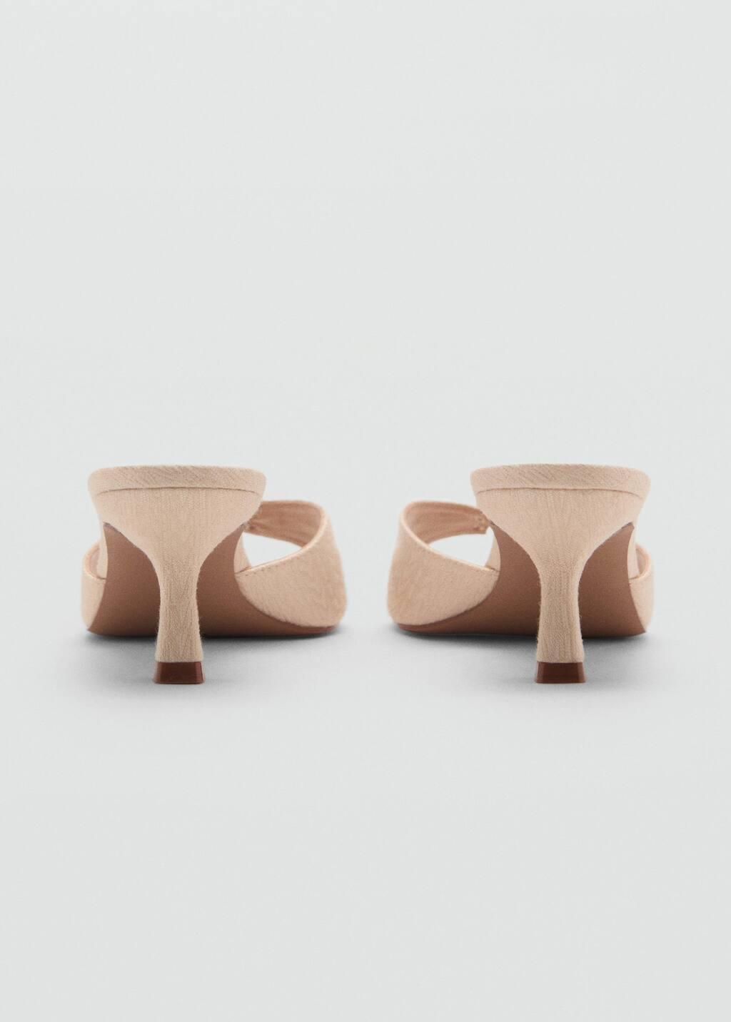 Beige Slingback Heeled Sandals With Shiny Detail, , large image number 3