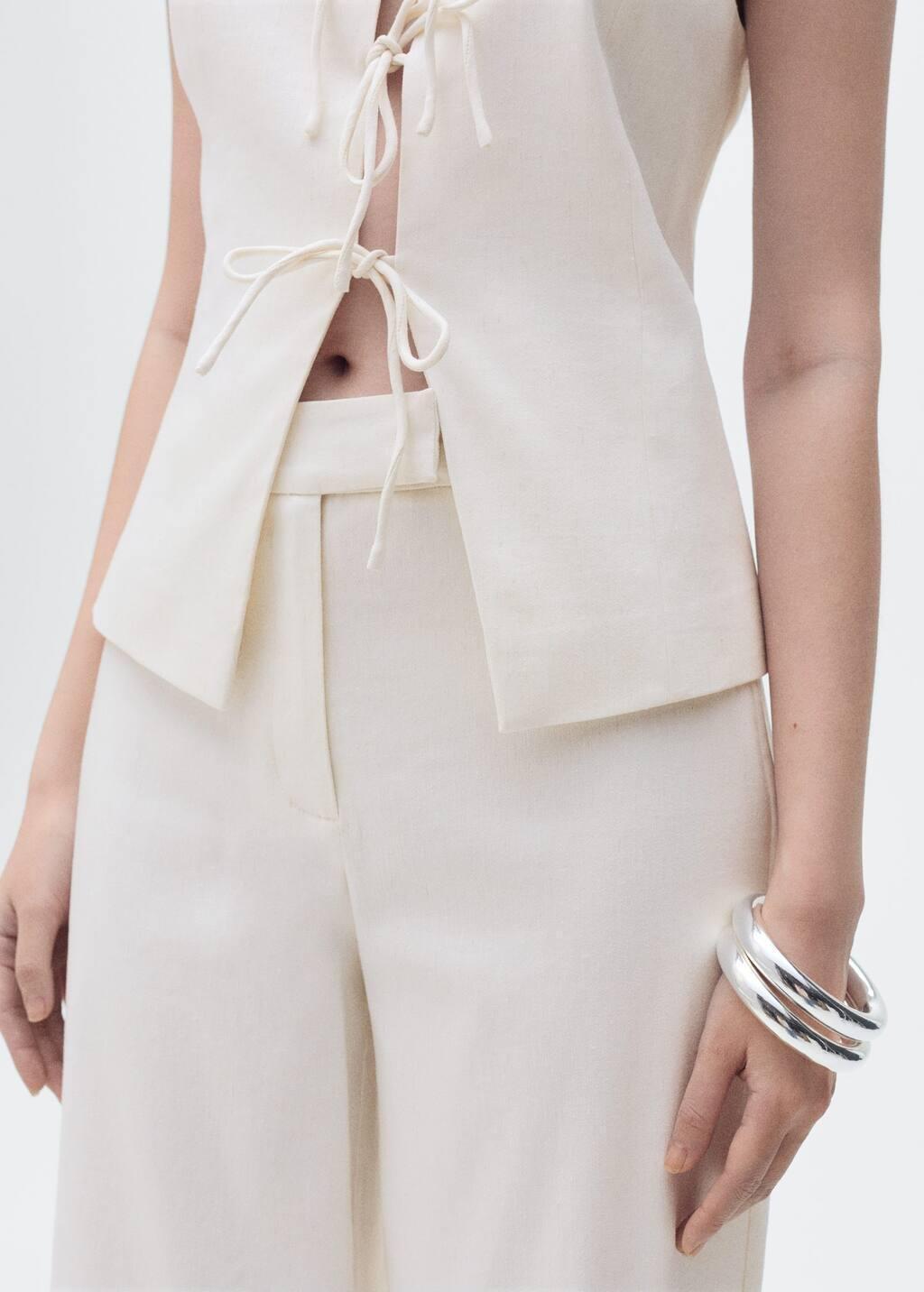 Beige Straight Mid-Rise Trousers, , large image number 2