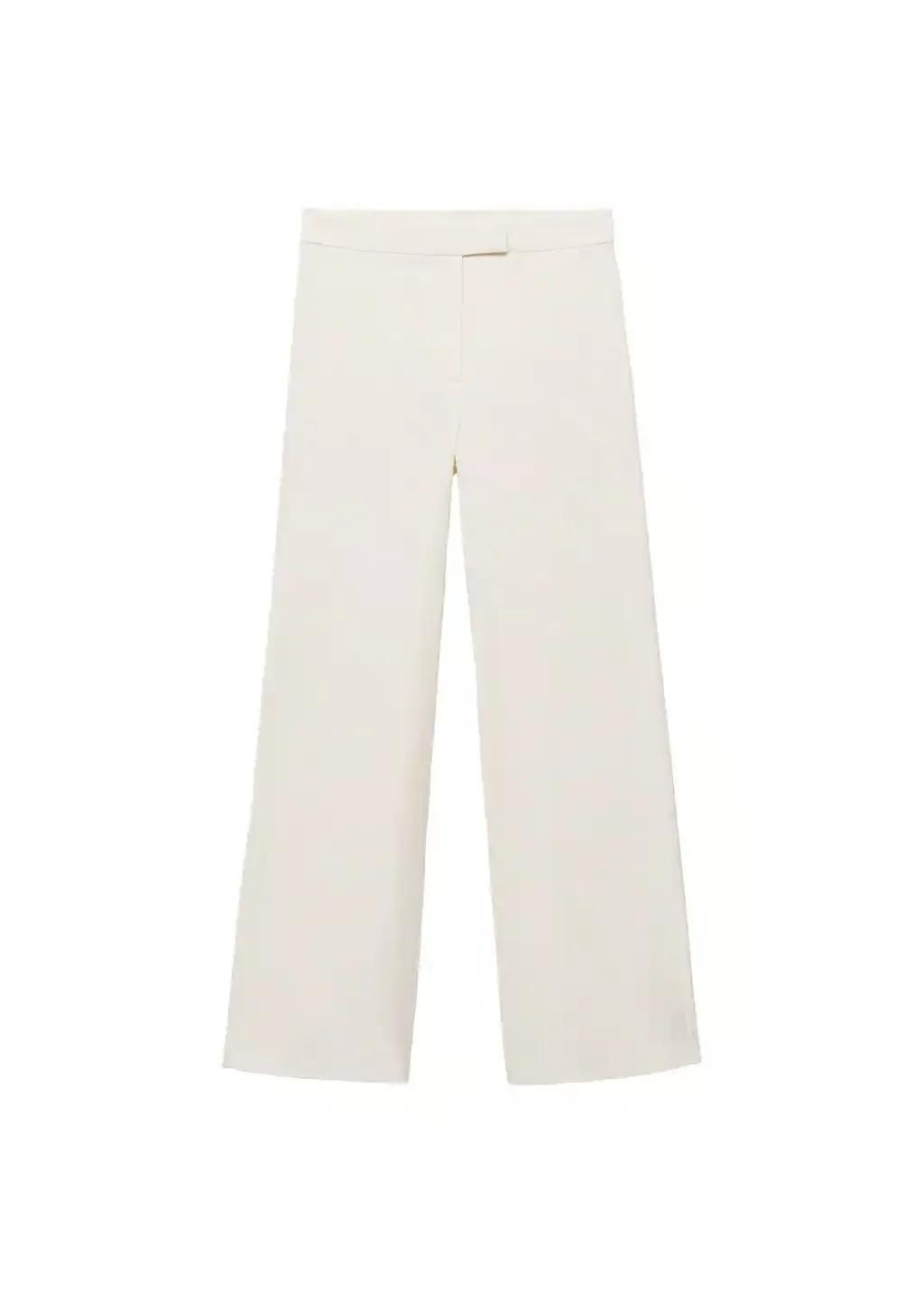 Beige Straight Mid-Rise Trousers, , large image number 3