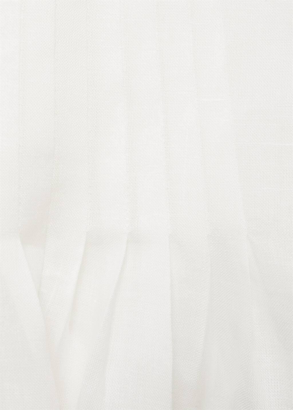White Ramie Pleated Skirt, , large image number 5
