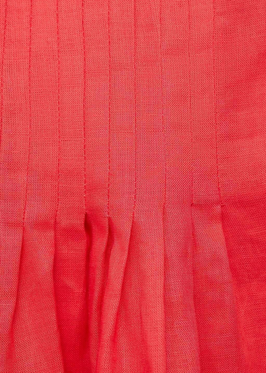 Red Ramie Pleated Skirt, , large image number 3