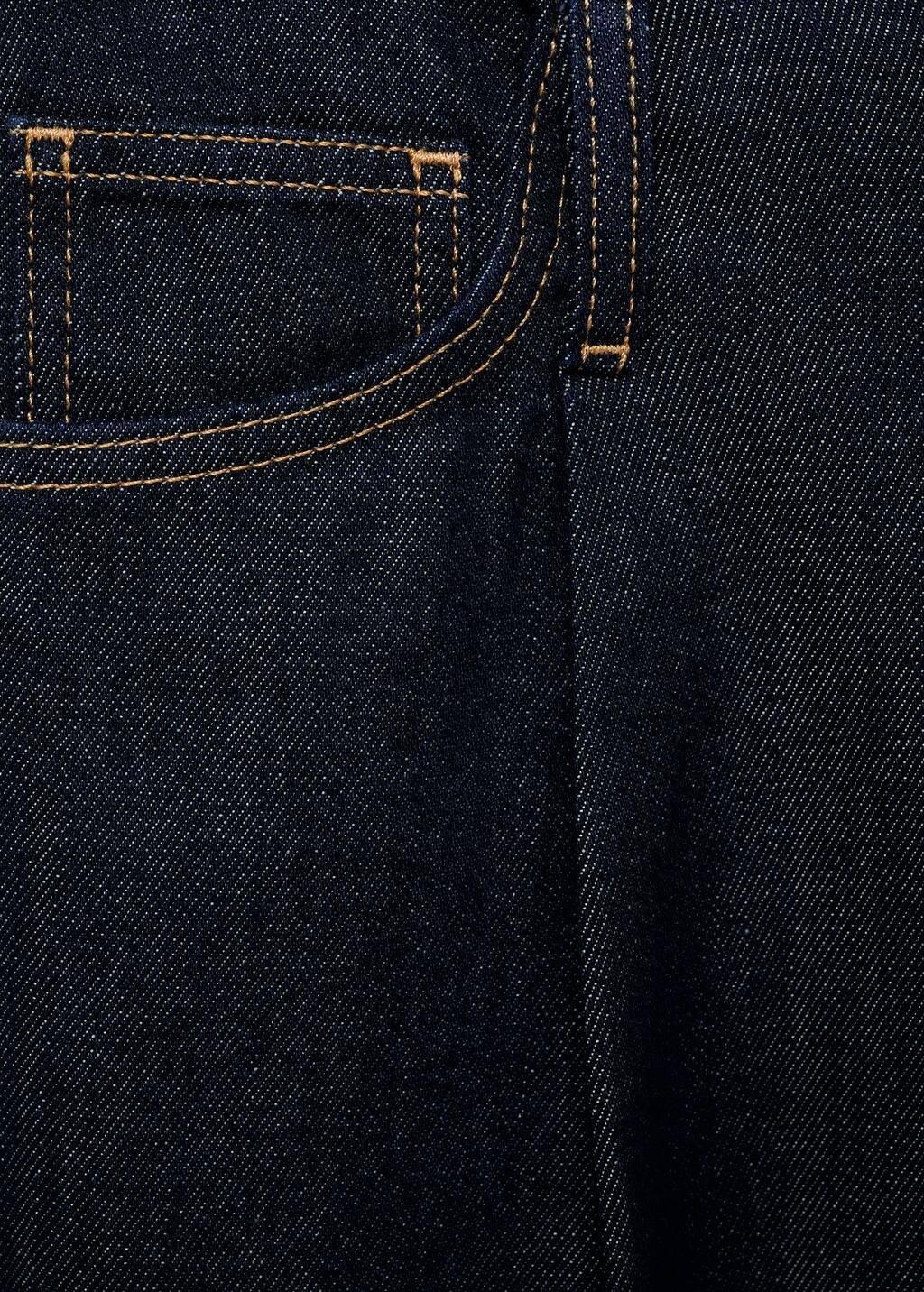 Blue Wideleg Denim Pants With Frayed Waist, , large image number 6