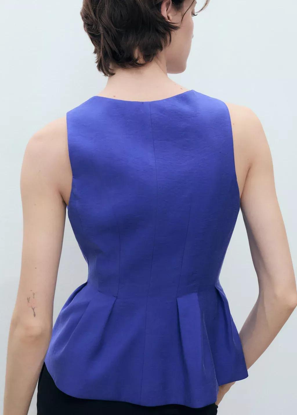 Blue Modal V-Neck Top, , large image number 1