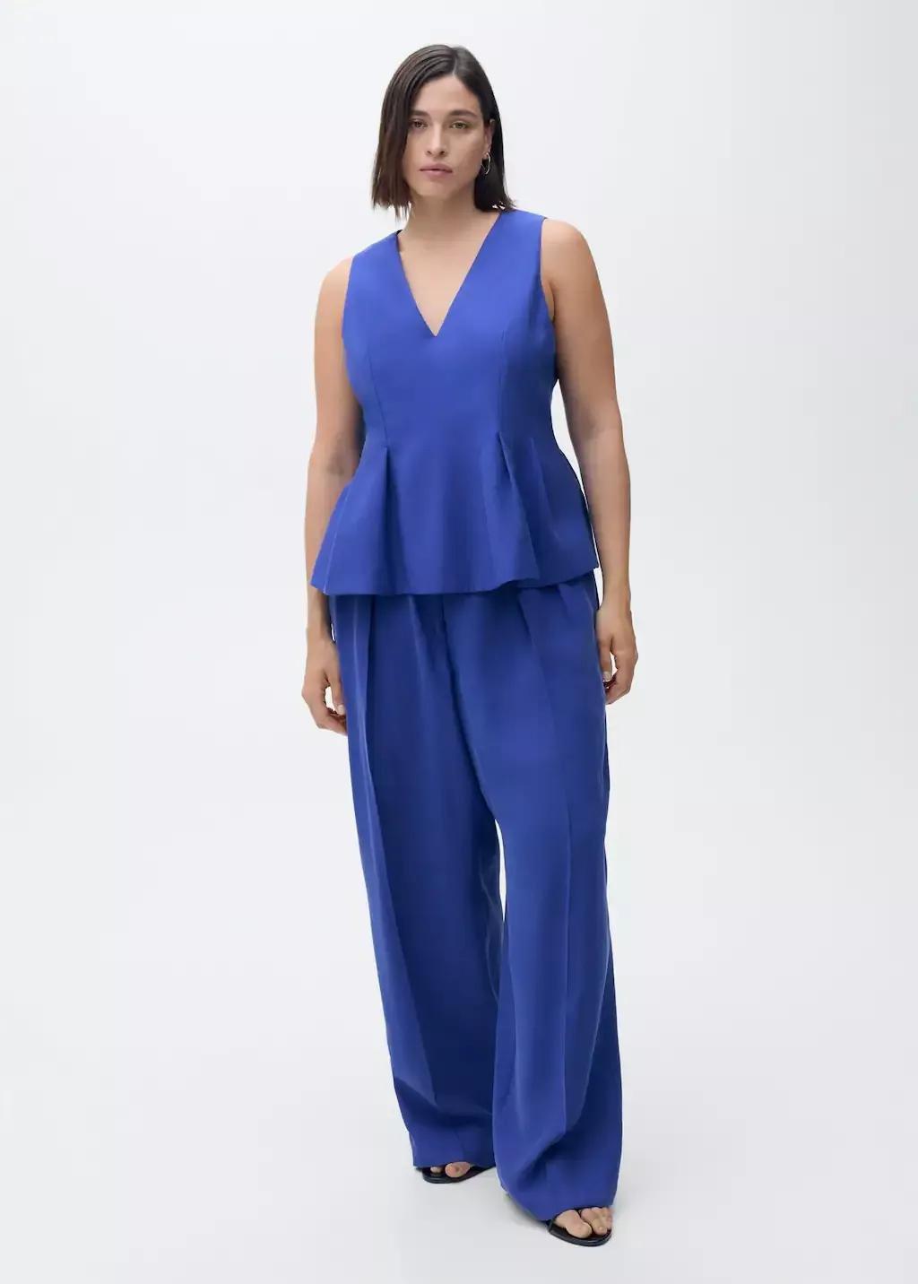 Blue Modal V-Neck Top, , large image number 3