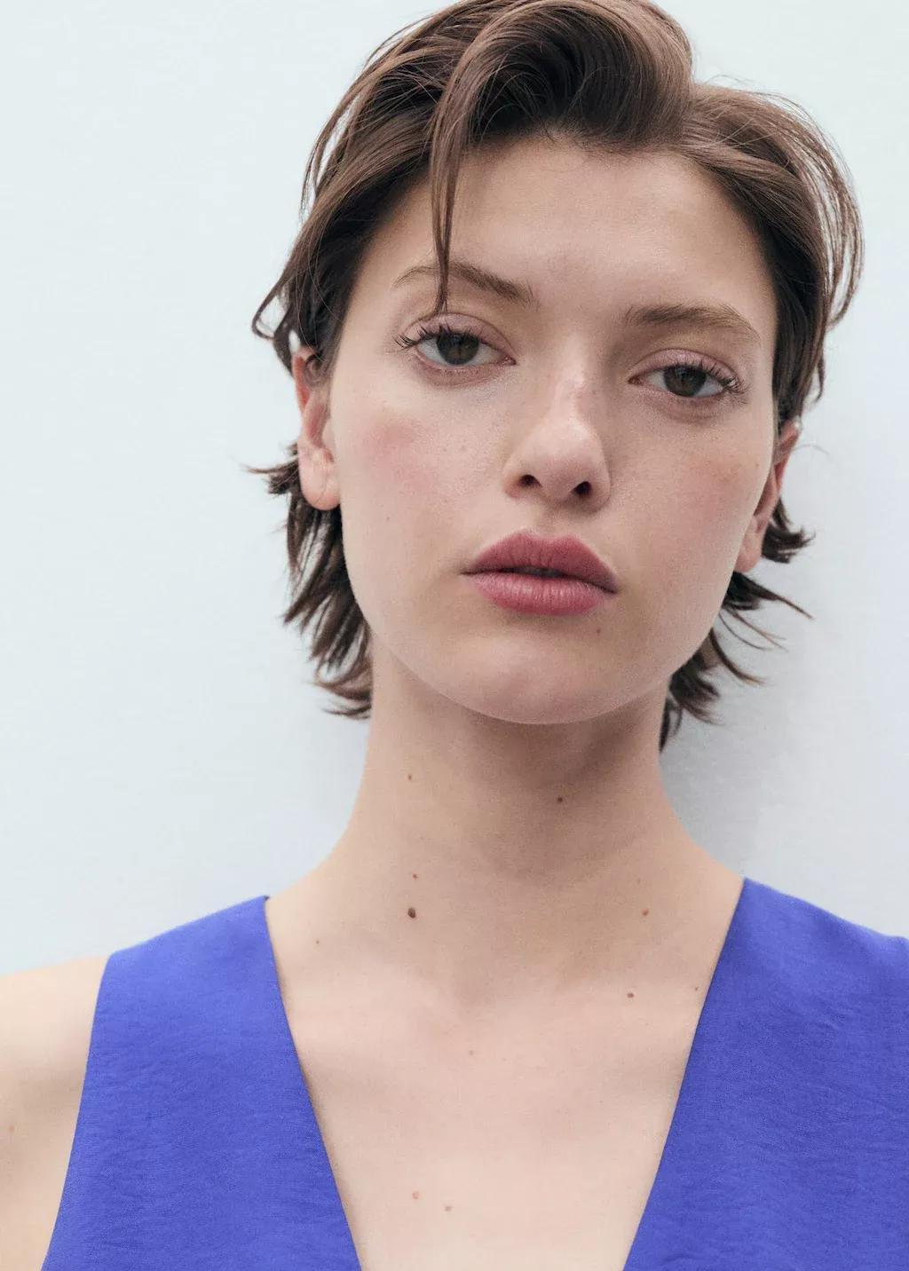 Blue Modal V-Neck Top, , large image number 4