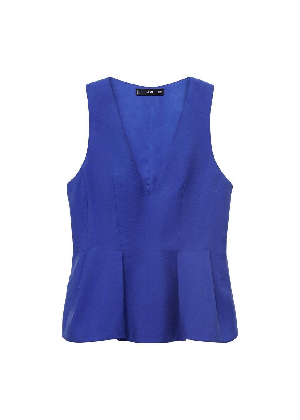 Blue Modal V-Neck Top, , large image number 5