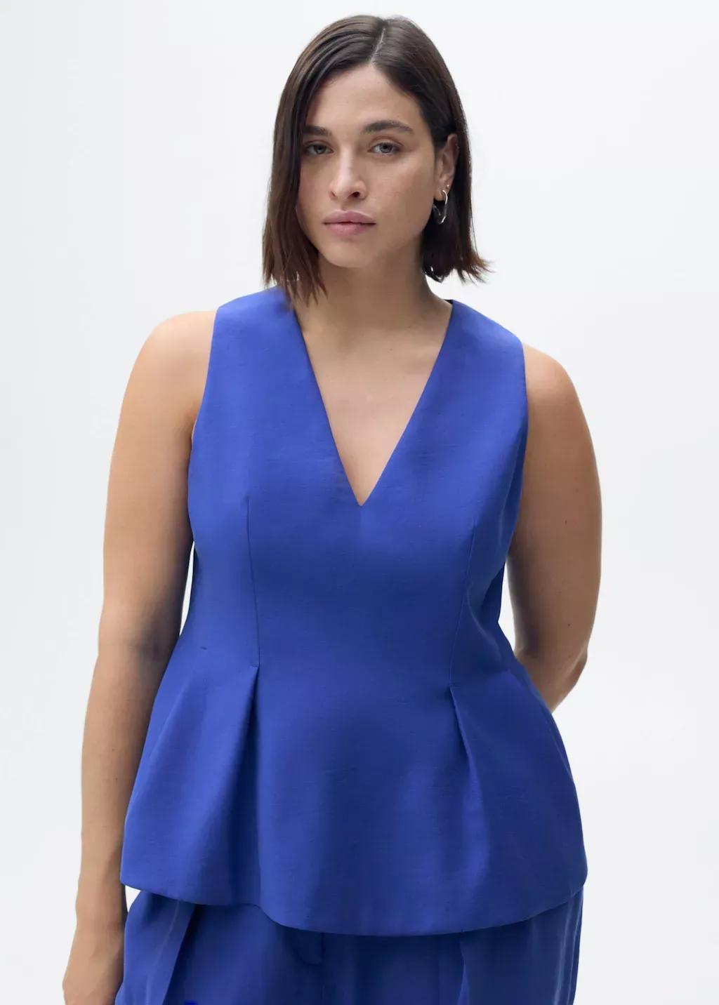 Blue Modal V-Neck Top, , large image number 7