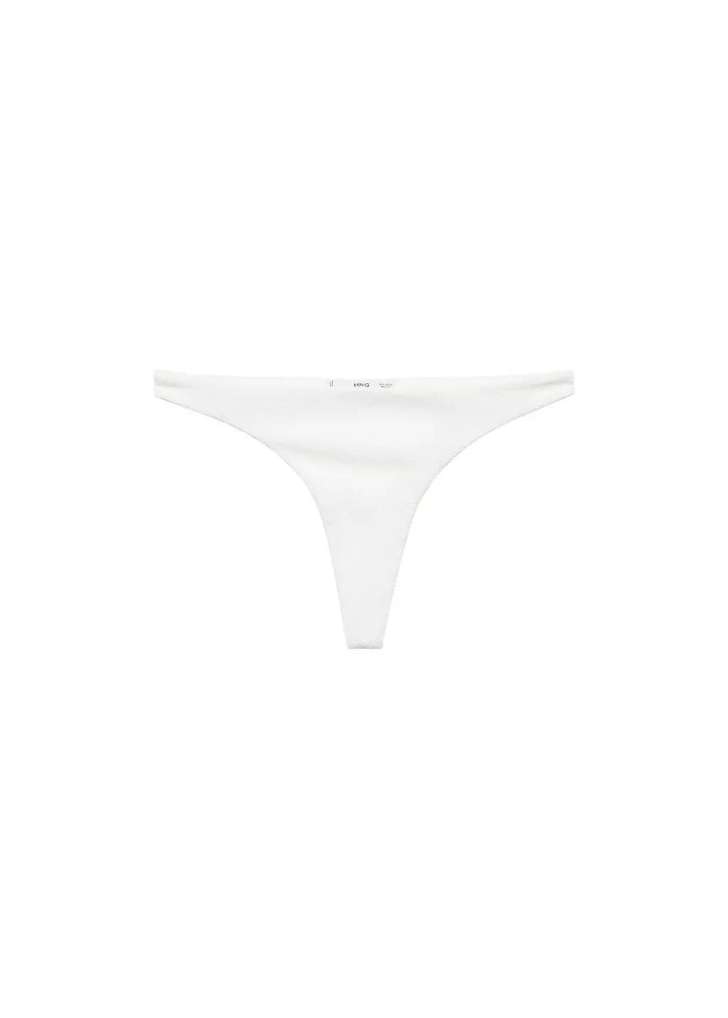 WHITE Brazilian textured bikini bottoms, , large image number 0