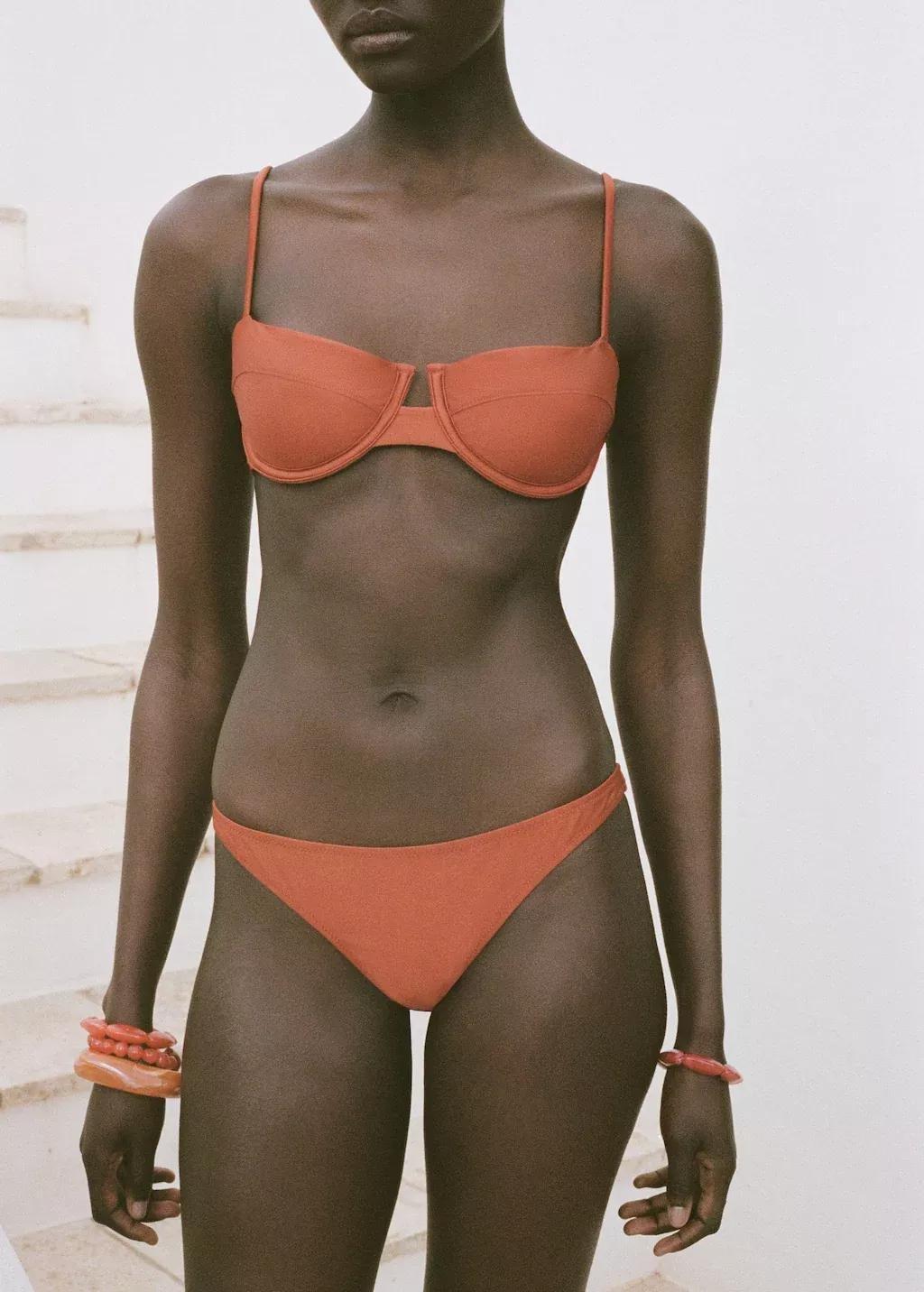 Orange Shiny Finish Bikini Bottom, , large image number 0