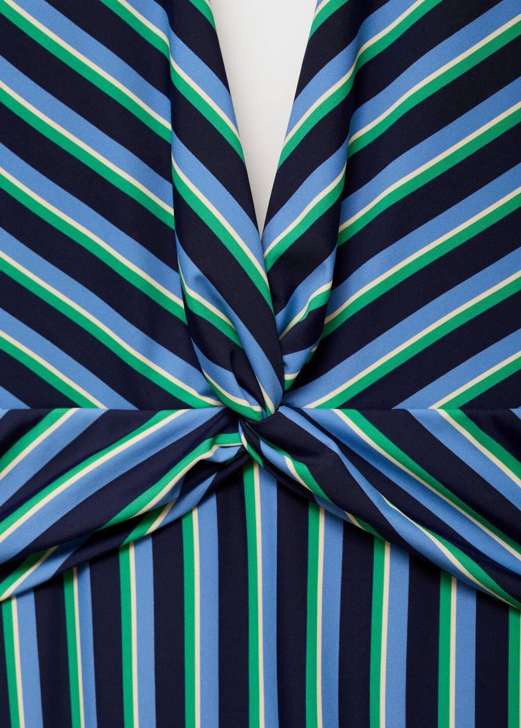 MEDIUM BLUE Striped halter swimsuit, , large image number 4