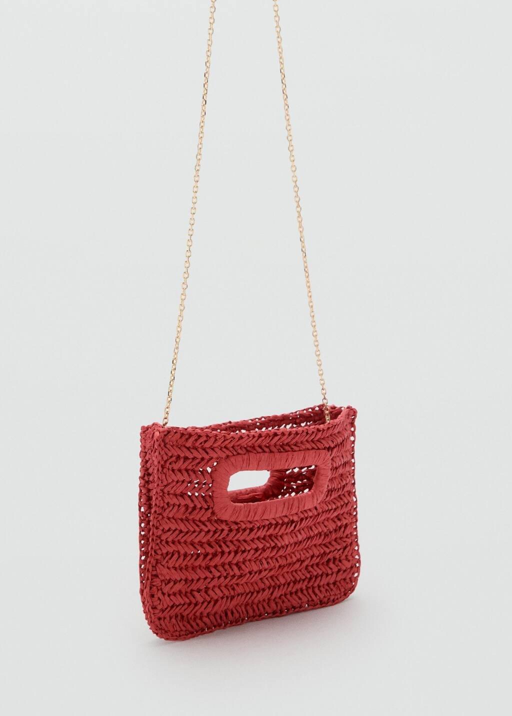 Red Natural Fibre Bag, Red, large image number 0