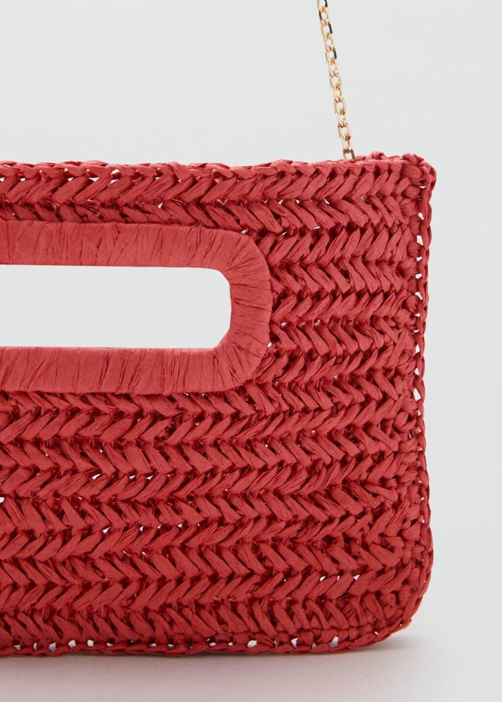 Red Natural Fibre Bag, Red, large image number 1