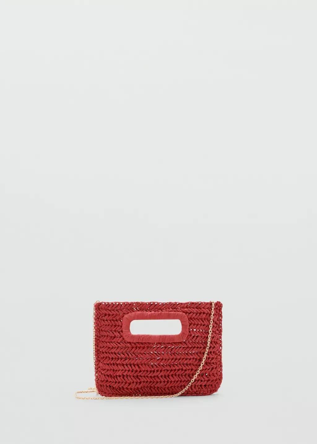 Red Natural Fibre Bag, Red, large image number 3