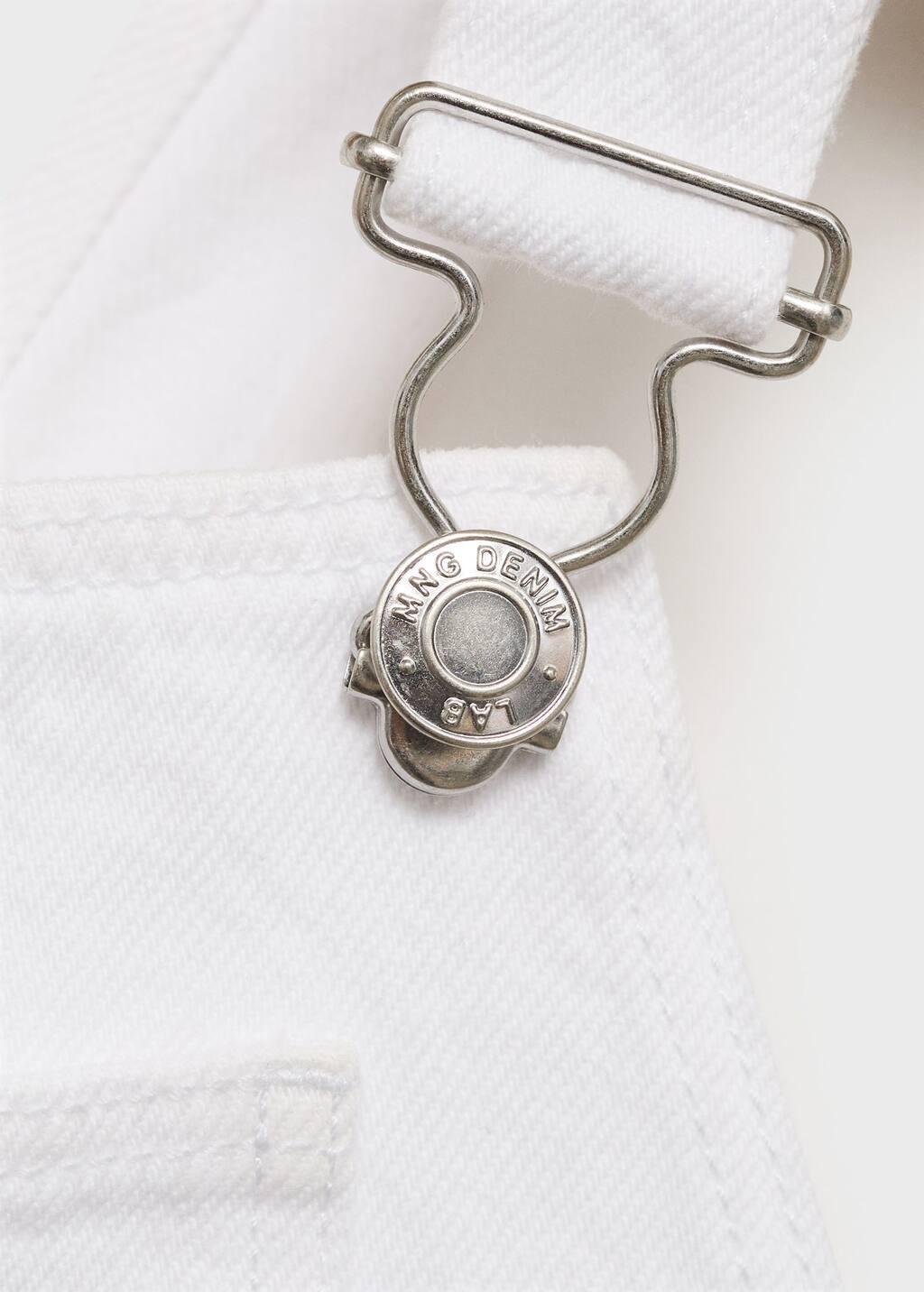 White Short Denim Dungarees, Baby Boy, , large image number 1
