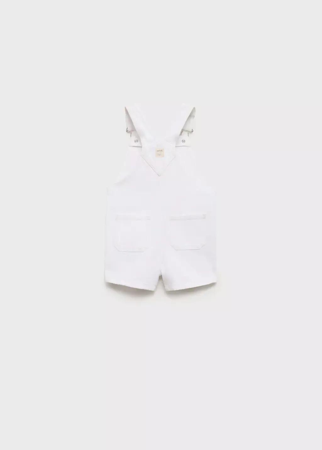 White Short Denim Dungarees, Baby Boy, , large image number 2