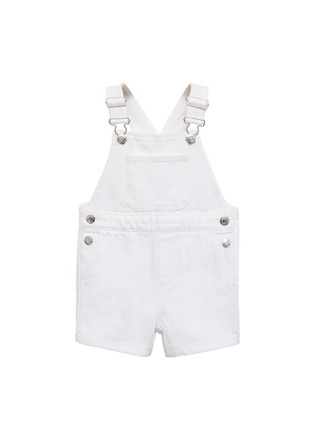 White Short Denim Dungarees, Baby Boy, , large image number 4
